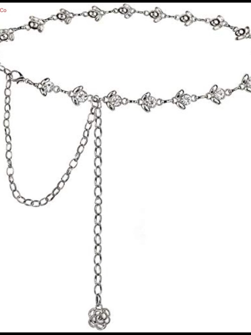 Rhinestone Crystal Chain Belt Alloy Waist Belt for Dress Evening Party